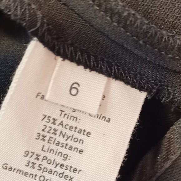 L'AGENCE WMNS Sz 6 Black Front Slit Pencil Skirt Woven Band High Waisted Modern - Picture 13 of 16